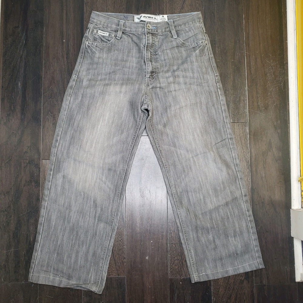 Vintage Avirex Jeans Denim Straight Leg 90s Sz 18 With Alteration To 26 Inseam